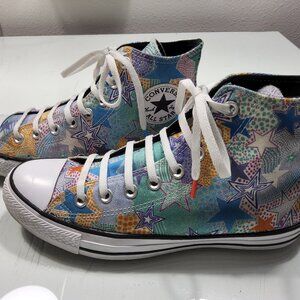 New Converse All Star Chuck Taylor Colorful Stars High-Top Sneakers Size 9